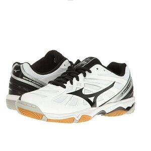 Mizuno Woman's Wave Hurricane 3 Indoor Shoes White/Black Sneakers Size 9.5 Ball